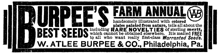 Burpee's Catalogue, Garden and Forest Jan 1 1890, pg. ii