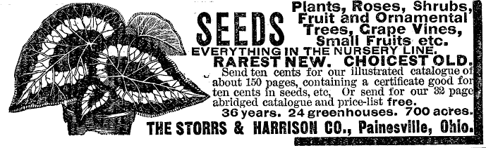 Storrs and Harrison, Garden and Forest Mar 19 1890, pg. ii
